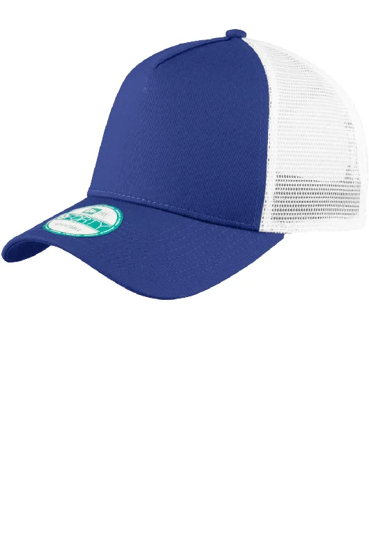 Mens hats for jogging-New Era Mens Adjustable Trucker Hat - Royal Blue/White