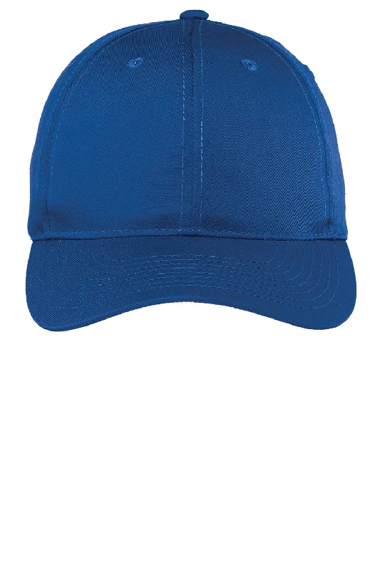 Mens hats with bold stripes-Port Authority Mens Fine Twill Adjustable Hat - Royal Blue