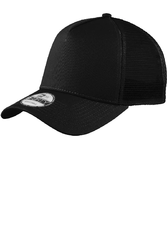 Mens hats for outdoor fitness-New Era Mens Adjustable Trucker Hat - Black