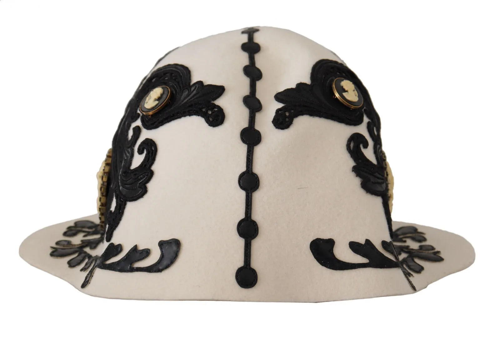 Wool hats for snow-sport lovers-Dolce & Gabbana   Wool Embroide Cameo Brooch Women's Hat