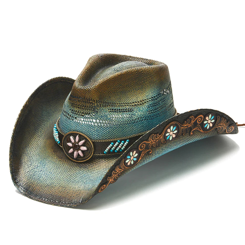 Beanies & Headbands for Steady Wear-Stampede Hats - Turquoise Fox Cowboy Hat