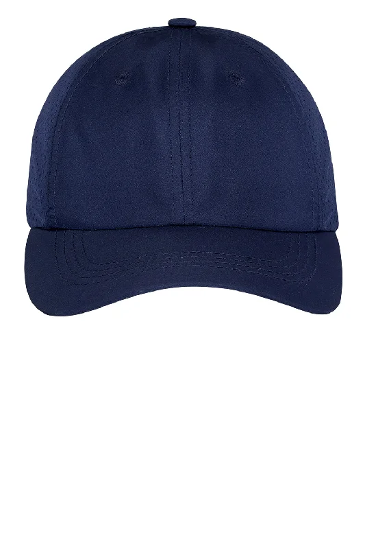 Mens hats with subtle hues-Port Authority Mens Moisture Wicking Adjustable Hat - Navy Blue