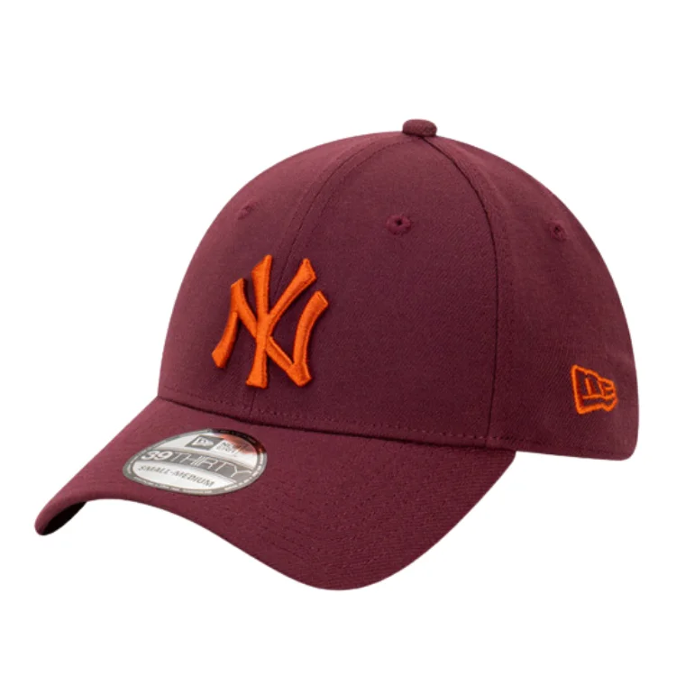 Beanies & Headbands with Flashy Colors-New Era New York Yankees 39THIRTY Cap - Maroon/Fight Orange