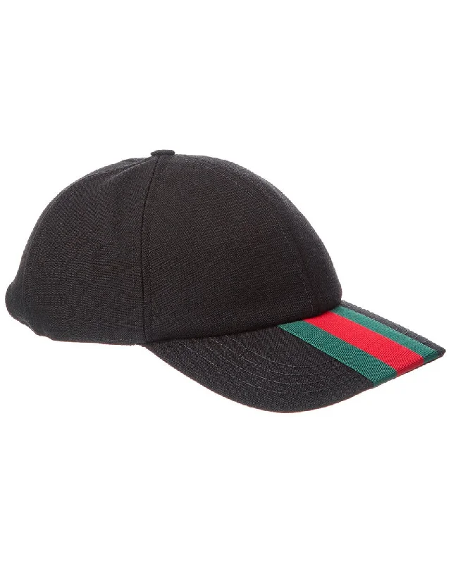 Wool hats for comfort during winter hikes-Gucci Wool Baseball Cap