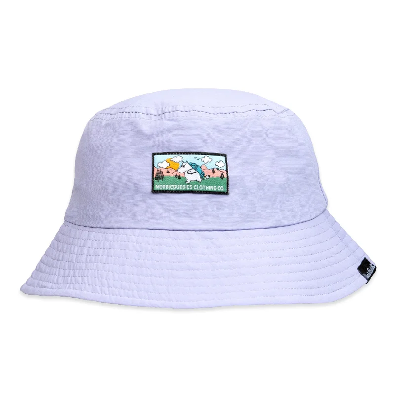 bucket hats for sun protection with a chic twist-Moomintroll's Adventure Nylon Bucket Hat - Lilac