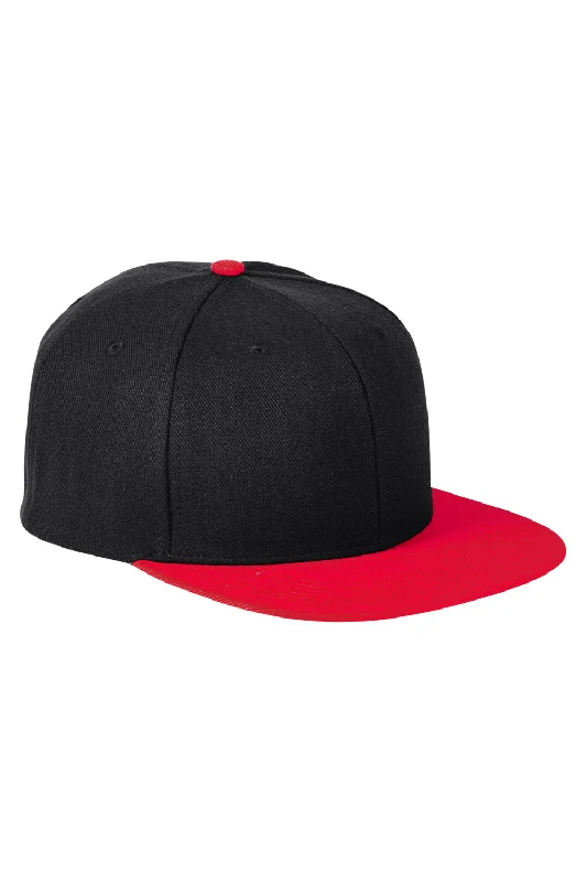 Mens hats for cycling-Big Accessories Mens Adjustable Hat - Black/Red