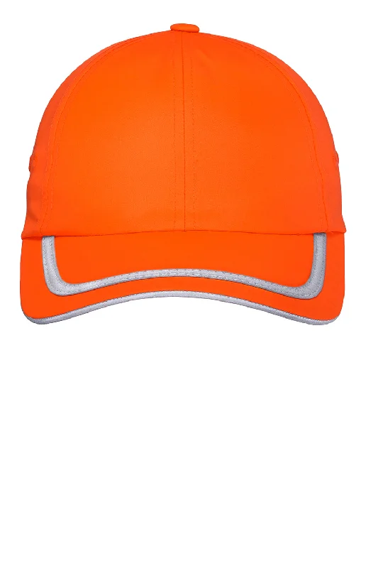 Mens hats for summer evenings-Port Authority Mens Enhanced Visibility Adjustable Hat - Safety Orange