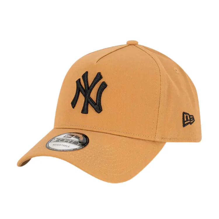 Beanies & Headbands with Luxury Feel-New Era New York Yankees 9FORTY A Frame Cap - Wheat