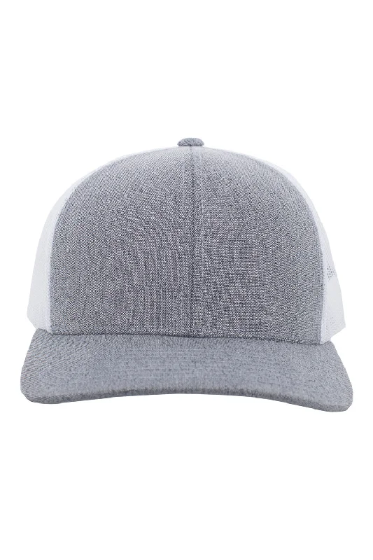 Mens hats with merino wool-Pacific Headwear Mens Snapback Trucker Mesh Hat - Graphite Grey/White