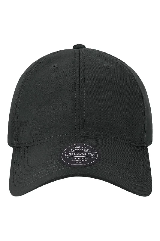 Mens hats for icy weather-Legacy Mens Cool Fit Moisture Wicking Adjustable Hat - Black