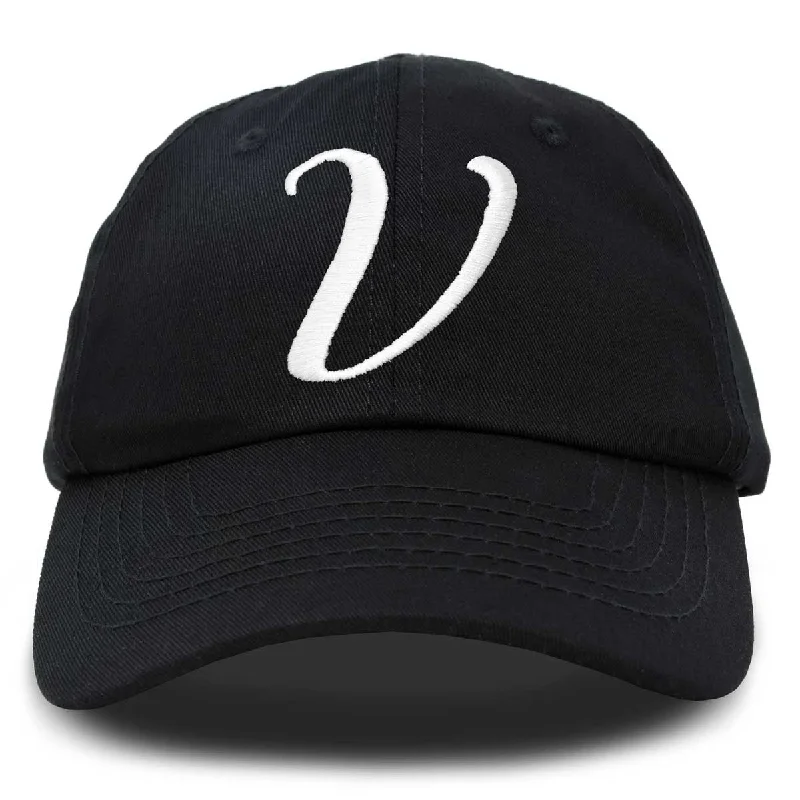 Beanies & Headbands for Head Support-Dalix Initial Letter V Hat