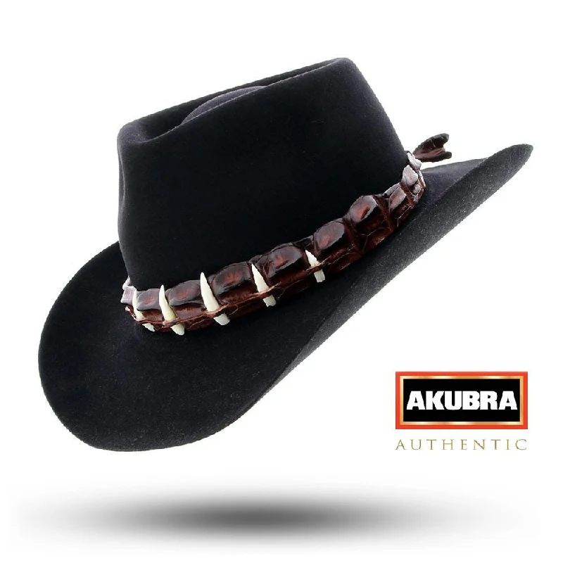 Beanies & Headbands with Old Look-Akubra Legendary Croc - Black