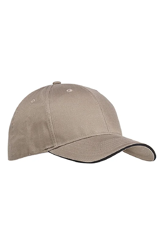 Mens hats for gym-Big Accessories Mens Sandwich Bill Adjustable Hat - Khaki Brown/Black