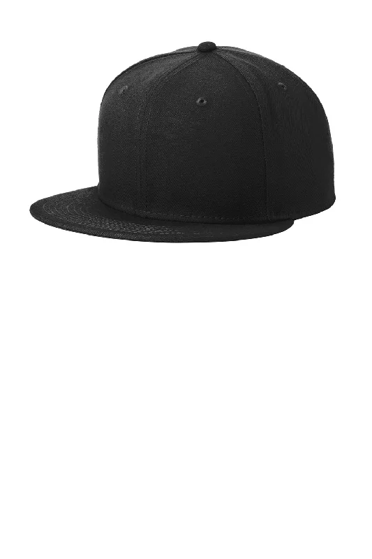 Mens hats for snowy trails-New Era Mens Flat Bill Snapback Hat - Black