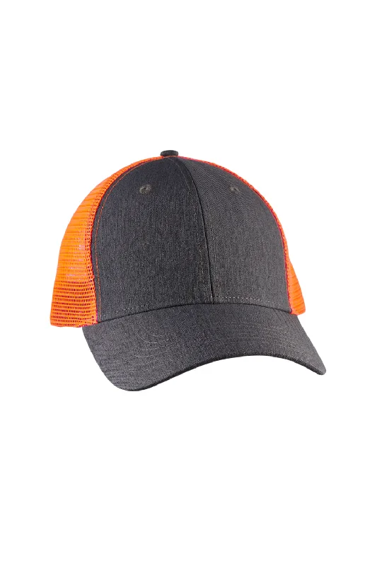 Mens hats for rainy seasons-Big Accessories Mens Adjustable Trucker Hat - Black/Neon Orange