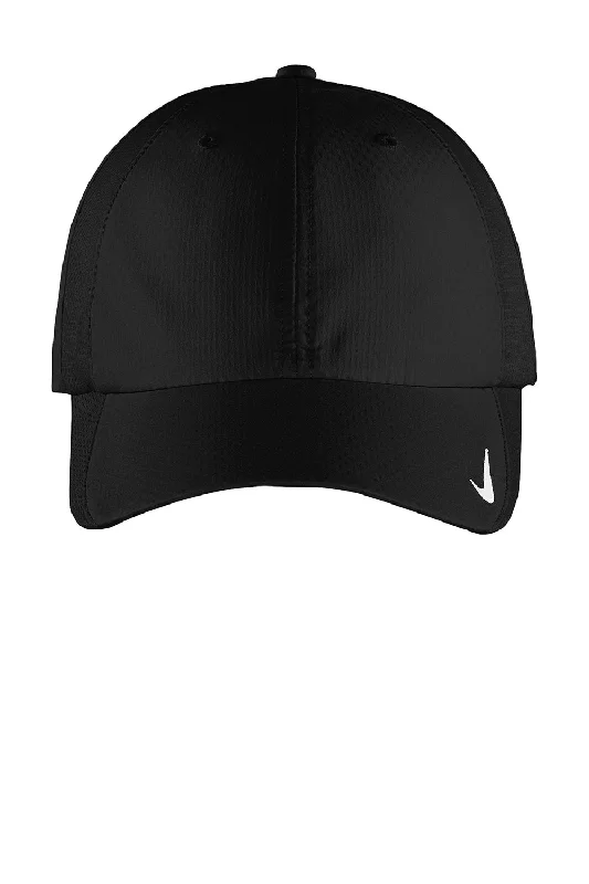 Mens hats with subtle hues-Nike Mens Sphere Dry Moisture Wicking Adjustable Hat - Black