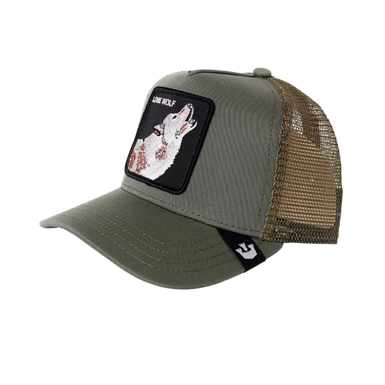 Beanies & Headbands with Playful Designs-Goorin Brothers The Lone Wolf Trucker - Olive