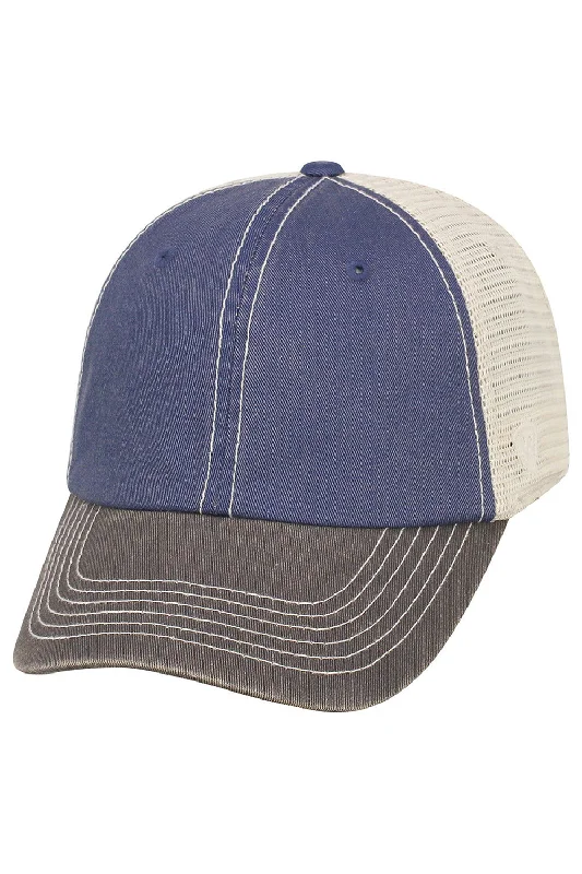 Mens hats with eco-conscious fabric-J America Mens Offroad Snapback Hat - Royal Blue