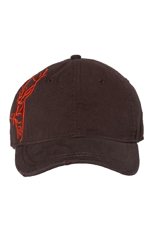 Mens hats with breathable fabric-Dri Duck Mens 3D Buck Hat - Bark Brown/Orange