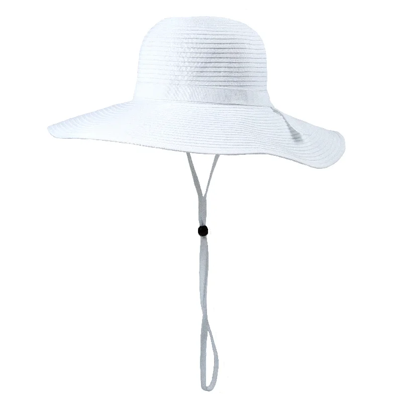 Sun hat for picnic gear-Women's Wide Brim Sun Hat - White