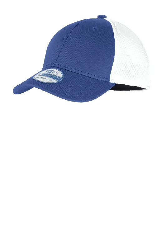 Mens hats with fuzzy feel-New Era Mens Stretch Mesh Hat - Royal Blue/White