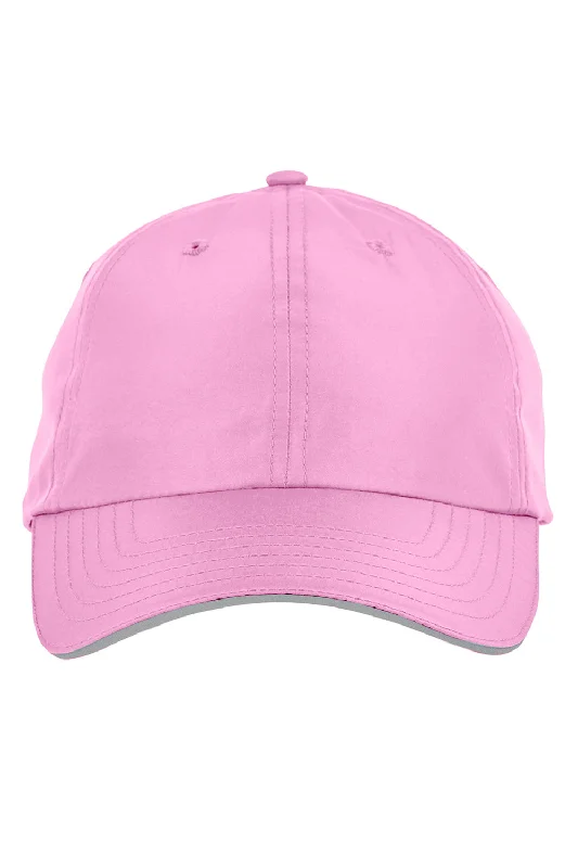 Mens hats with reflective strips-Core 365 Mens Pitch Performance Moisture Wicking Adjustable Hat - Charity Pink