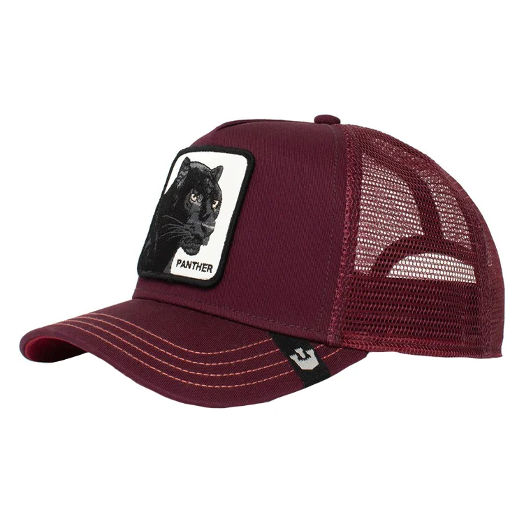 Beanies & Headbands with Cotton Blend-Goorin Brothers The Panther Trucker - Mahogany