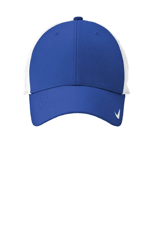 Mens hats for cold mornings-Nike Mens Moisture Wicking Adjustable Hat - Game Royal Blue/White