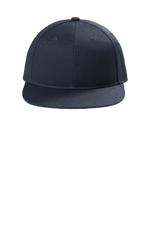 Mens hats with long-lasting wear-Port Authority Mens Snapback Flat Bill Hat - Rich Navy Blue