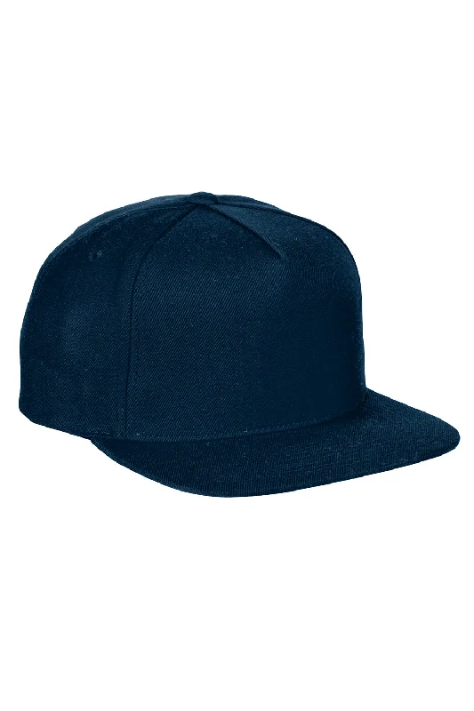 Mens hats for cozy nights-Yupoong Mens Adjustable Hat - Navy Blue