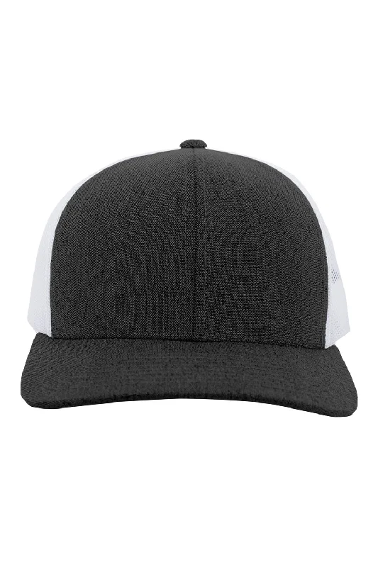 Mens hats with sophisticated style-Pacific Headwear Mens Snapback Trucker Mesh Hat - Heather Black/White