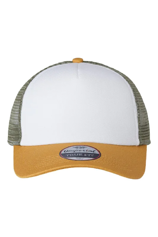 Mens hats for brisk strolls-Imperial Mens North Country Snapback Trucker Hat - White/Wheat/Elmwood