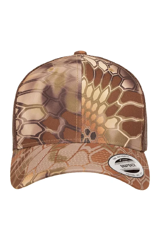 Mens hats with colorful prints-Yupoong Mens Kryptek Retro Snapback Trucker Hat - Highlander