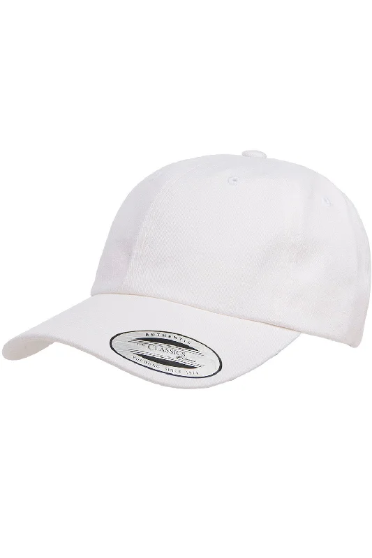 Mens hats for softball-Yupoong Mens Adjustable Hat - White