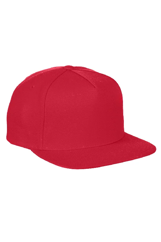 Mens hats for freezing mornings-Yupoong Mens Adjustable Hat - Red