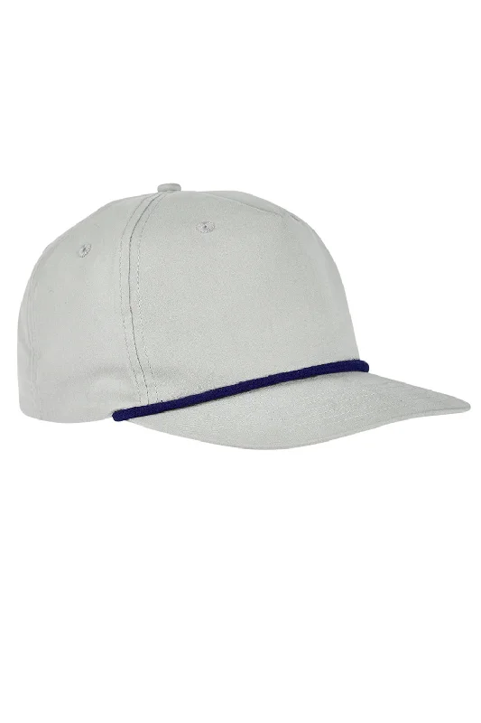 Mens hats for tennis-Big Accessories Mens Adjustable Rope Hat - Light Grey/Navy Blue