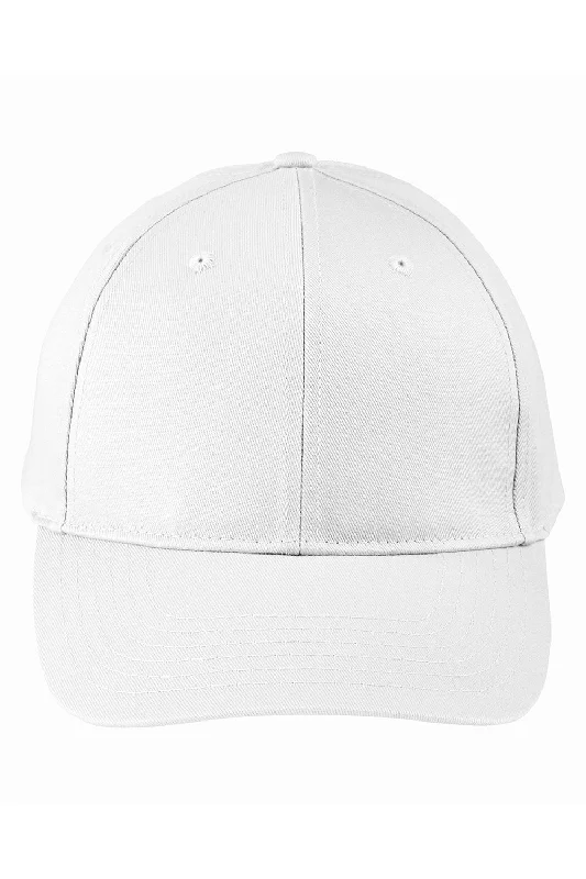 Mens hats for running-Big Accessories Mens Twill Snapback Hat - White