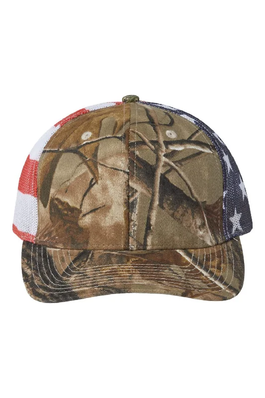 Mens hats for medium sizes-Kati Mens Printed Mesh Snapback Trucker Hat - All Purpose/USA Flag