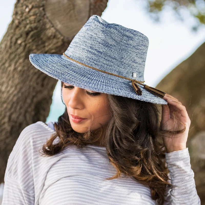 Beanies & Headbands for Date Night-Evoke Caroline Fedora - Blue