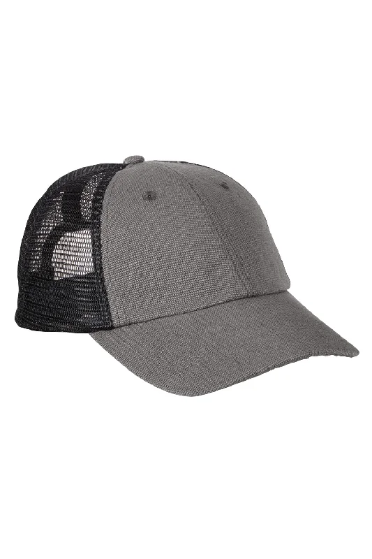 Mens hats for wide fit-Econscious Mens Adjustable Trucker Hat - Charcoal Grey/Black