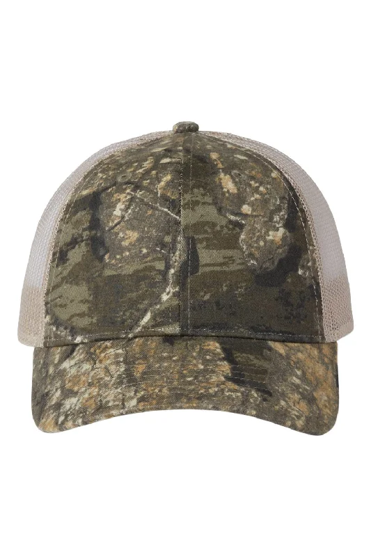 Mens hats for HIIT workouts-Kati Mens Camo Mesh Back Adjustable Hat - New Timber/Tan