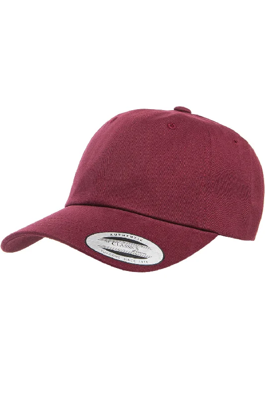 Mens hats for breezy mornings-Yupoong Mens Adjustable Hat - Maroon