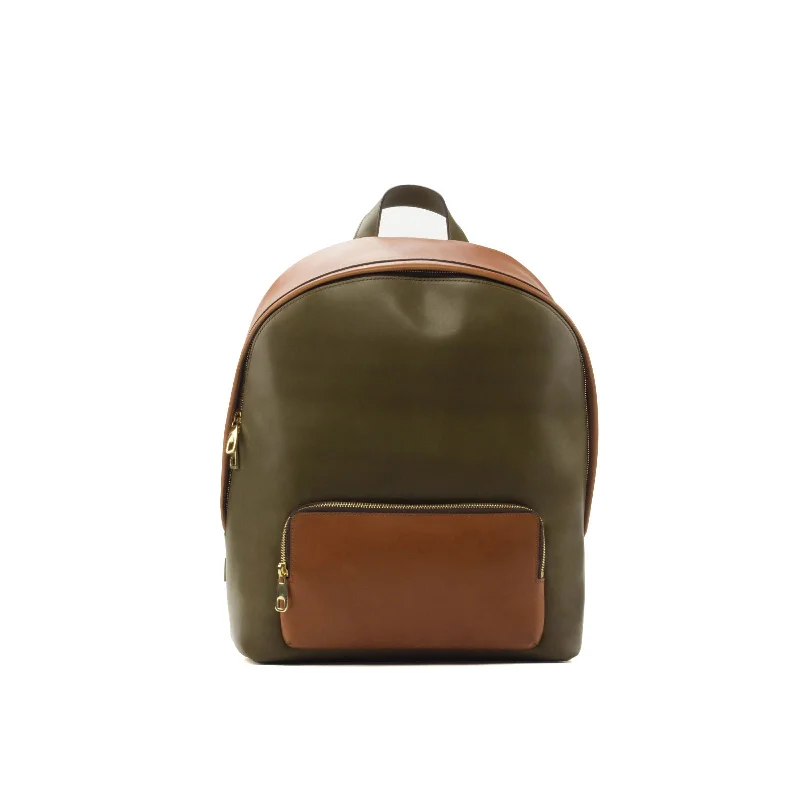 Mens hats for mild days-DapperFam Luxe Men's Back Pack in Cognac Painted Calf