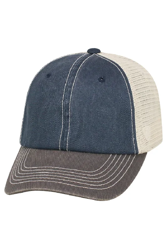 Mens hats with pastel colors-J America Mens Offroad Snapback Hat - Navy Blue