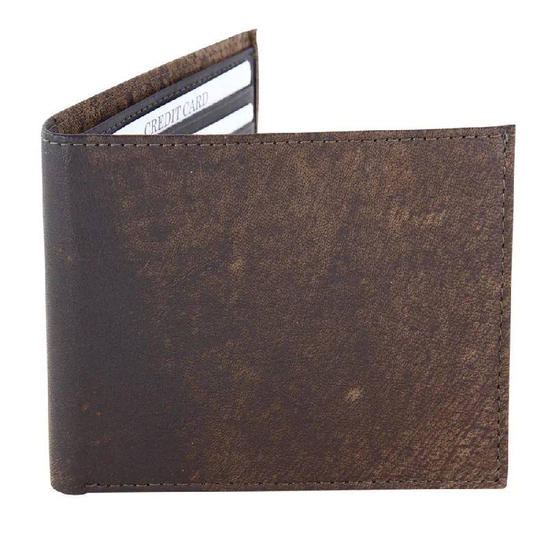 Beanies & Headbands for Winter Nights-Jacaru Kangaroo 1 Fold Leather Wallet  - Stonewash