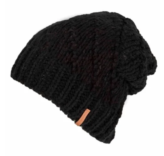 Beanies & Headbands for Snow Hiking-Kooringal Ladies Beanie Bulla - Black