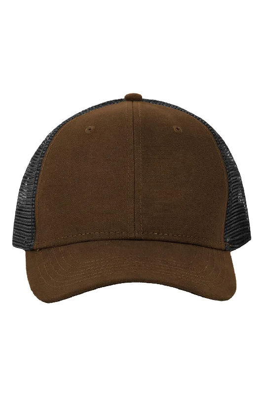 Mens hats with earthy tones-Dri Duck Mens Cayon Snapback Hat - Tobacco Brown