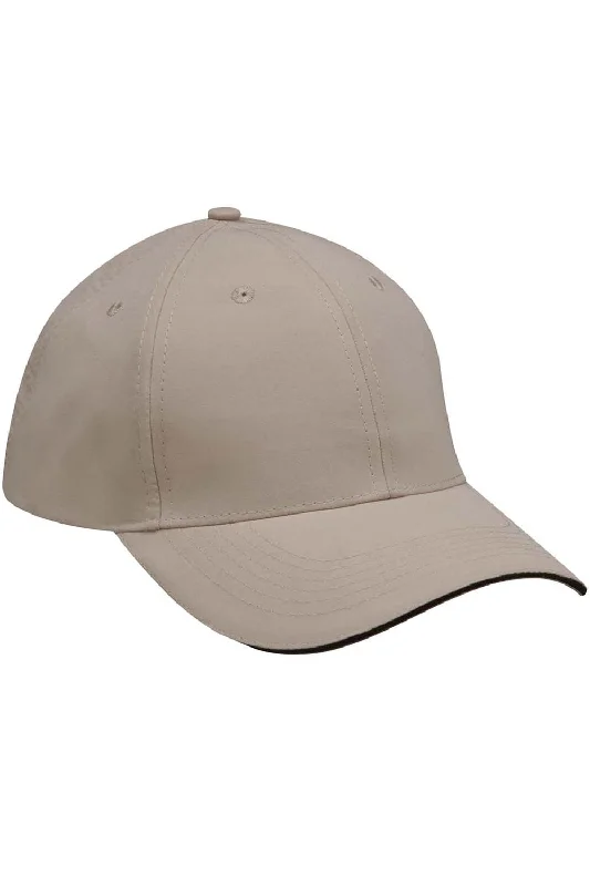 Mens hats with cozy fit-Adams Mens Performer Moisture Wicking Adjustable Hat - Khaki Brown/Black