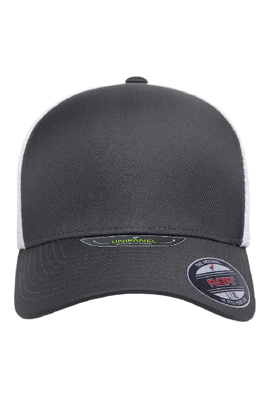 Mens hats with thick softness-Flexfit Mens UniPanel Stretch Fit Hat - Charcoal Grey/White