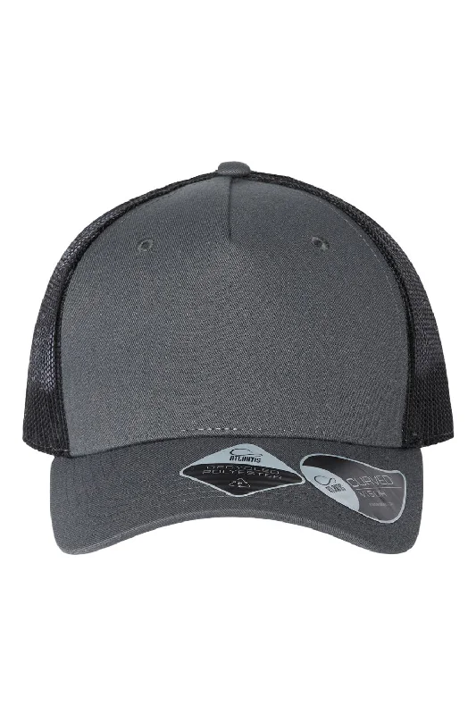 Mens hats for home relaxation-Atlantis Headwear Mens Sustainable Snapback Trucker Hat - Dark Grey/Black